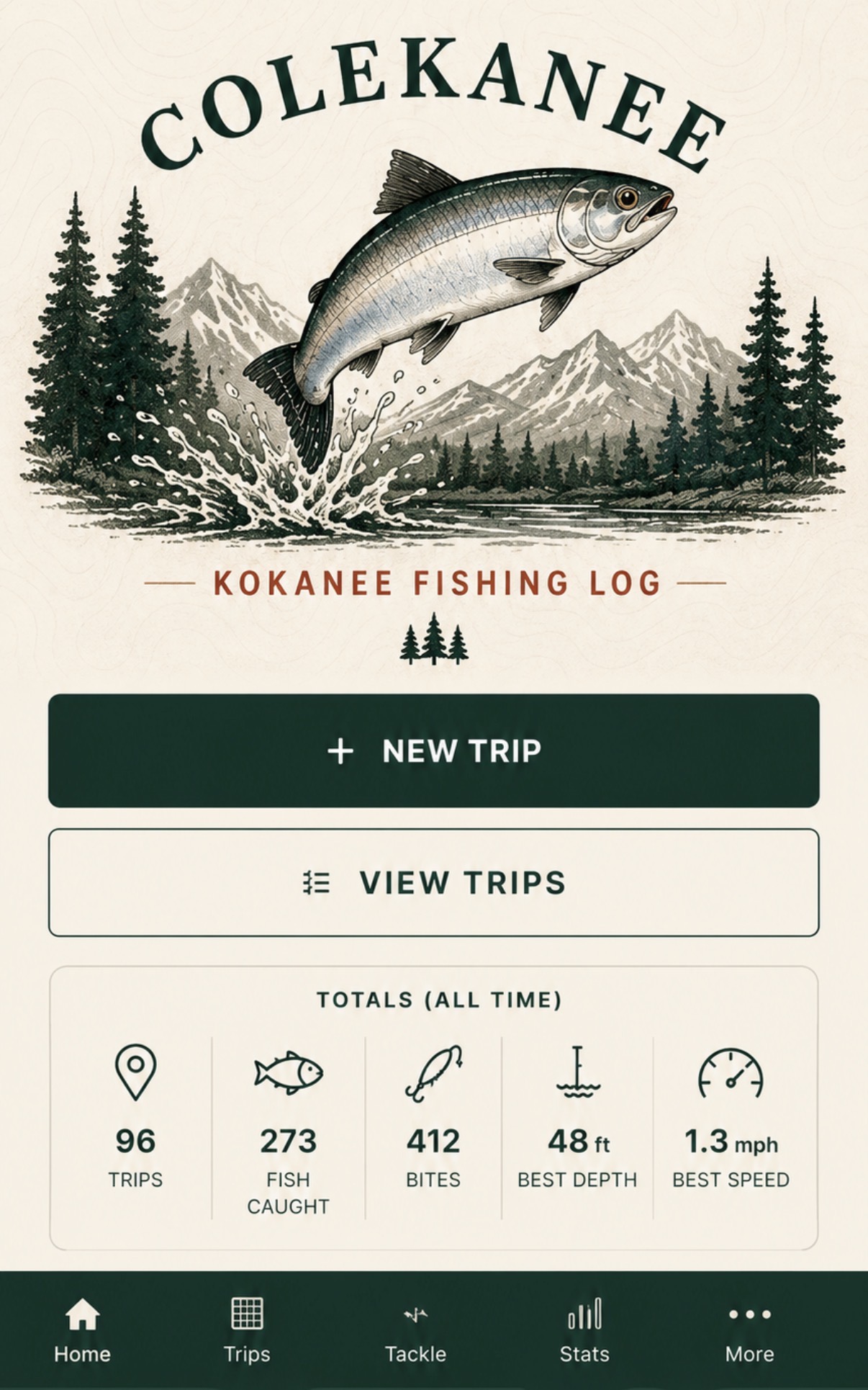 Colekanee illustrated kokanee logo
